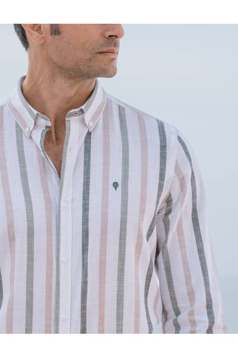 CAMISA RAYAS VERTICAL LINO