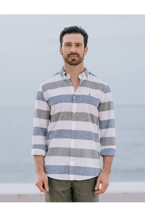 CAMISA RAYAS CON LINO